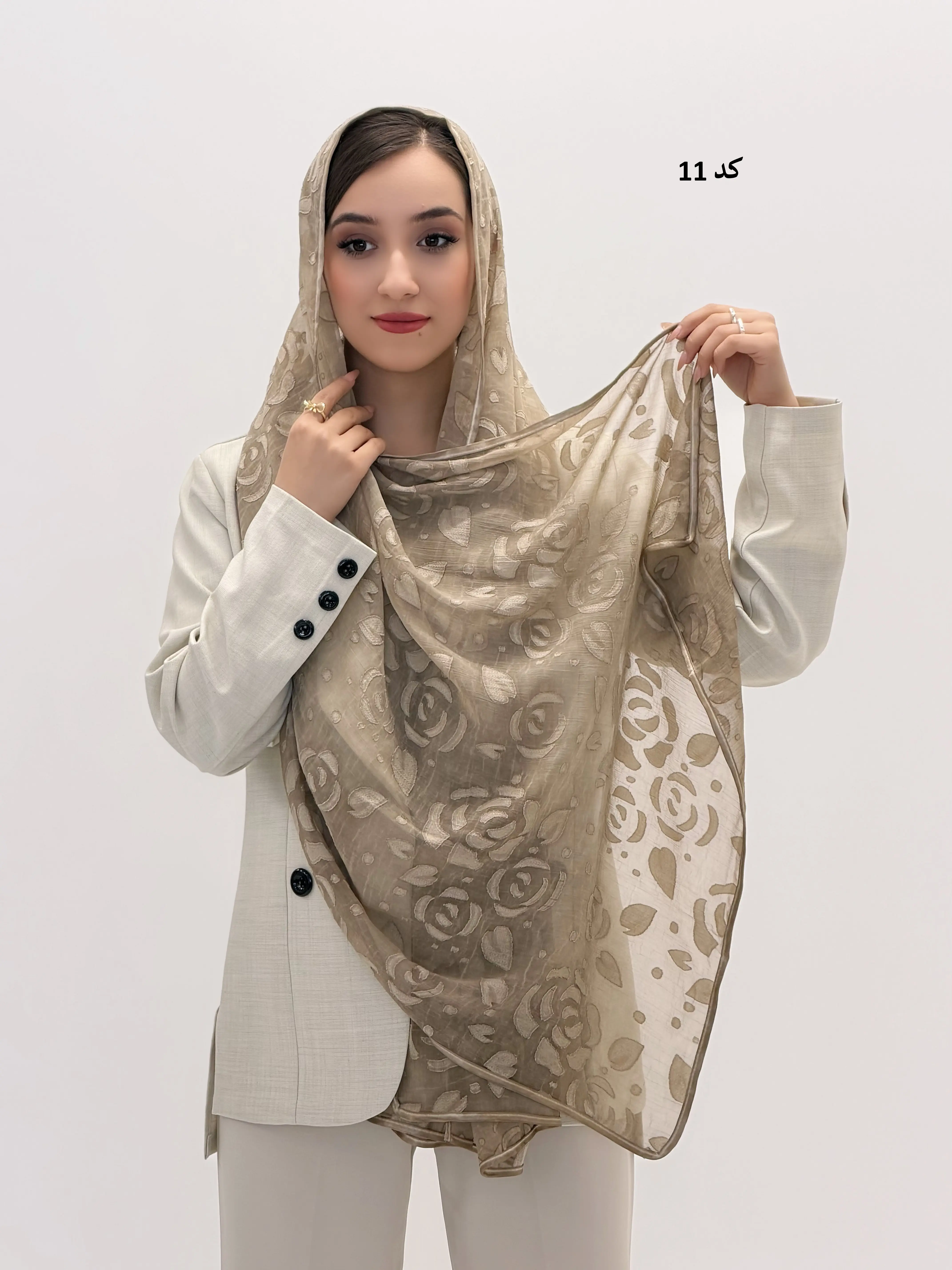 4165-شال حریر شکوفه